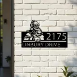 Custom Metal Santa Claus Metal Address Sign, House number, Outdoor Number Signage, Yard Sign Address Plate