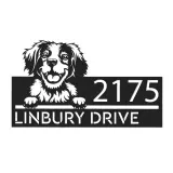 Custom Metal Brittany dog Puppy Metal Address Sign House number Hanging Address Plaque Yard Sign Outdoor decor