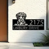 Custom Metal Airdale Terrier dog cute puppy Metal Address Sign House number Hanging Address Plaque Yard Sign Outdoor decor