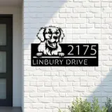 Custom Metal Kuvazs dog Puppy Metal Address Sign House number Hanging Address Plaque Yard Sign Outdoor decor