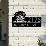 Custom Metal Bernese mountain dog cute puppy Metal Address Sign House number Hanging Address Plaque Yard Sign Outdoor decor