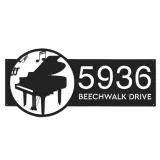 Custom Metal Piano musical instrument Metal Address Sign Custom House number Hanging Address Plaque Yard Sign Outdoor