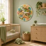 Cute Reptile and Turtle Kids Room Wall Clock