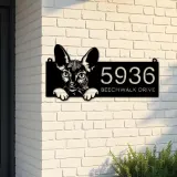 Custom Metal Sphynx Cute peeking cat kitten Metal Address Sign, House number, Outdoor Number Signage, Yard Sign Address Plate