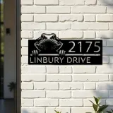 Custom Metal Peeking Bearded Dragon Metal Address Sign, House number, Outdoor Number Signage, Yard Sign Address Plate