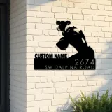 Custom Metal Football Player Custom Name Metal Address Sign, House number, Outdoor Number Signage, Yard Sign Address Plate