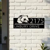 Custom Metal Peeking Marten Wild animal wildlife Metal Address Sign, House number, Outdoor Number Signage, Yard Sign Address Plate