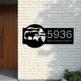 Custom Metal Western Cowboy Metal Address Sign, House number, Outdoor Number Signage, Yard Sign Address Plate