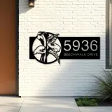 Custom Metal Flowers Metal Address Sign, House number, Outdoor Number Signage, Yard Sign Address Plate