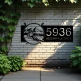 Custom Metal Skiing Ski winter sport Metal Address Sign, House number, Outdoor Number Signage, Yard Sign Address Plate