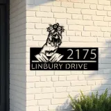 Custom Metal Floral Chicken farm animal farmhouse ranch Metal Address Sign, House number, Outdoor Number Signage, Yard Sign Address Plate