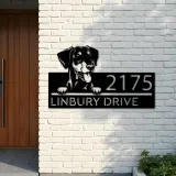 Custom Metal German Pinscher dog Puppy Metal Address Sign House number Hanging Address Plaque Yard Sign Outdoor decor