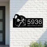 Custom Metal Witch haunted house halloween Metal Address Sign House number Hanging Address Plaque Yard Outdoor Sign