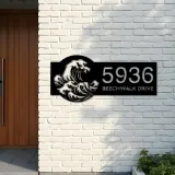 Custom Metal Wave Metal Address Sign, House number, Outdoor Number Signage, Yard Sign Address Plate