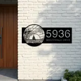 Custom Metal Island sea scene coconut tree Metal Address Sign, House number, Outdoor Number Signage, Yard Sign Address Plate