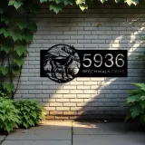 Custom Metal Deer Male Wild animal wildlife Metal Address Sign, House number, Outdoor Number Signage, Yard Sign Address Plate