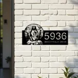 Custom Metal Badger Wild animal wildlife Metal Address Sign, House number, Outdoor Number Signage, Yard Sign Address Plate
