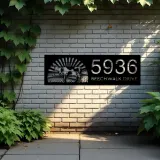 Custom Metal Cow farm ranch Metal Address Sign, House number, Outdoor Number Signage, Yard Sign Address Plate