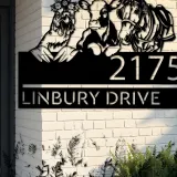 Custom Metal Chicken Cow horse farmhouse farm animals Metal Address Sign, House number, Outdoor Number Signage, Yard Sign Address Plate