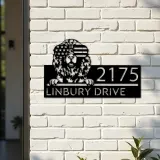 Custom Metal English Springer Spaniel dog US Metal Address Sign House number Hanging Address Plaque Yard Sign Outdoor decor