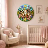 Guinea Pig Picnic Kids Room Wall Clock