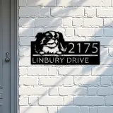 Custom Metal Japanese Chin dog Puppy Metal Address Sign House number Hanging Address Plaque Yard Sign Outdoor decor