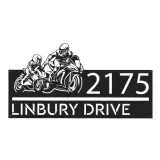 Custom Metal Father and son biker Metal Address Sign, House number, Outdoor Number Signage, Yard Sign Address Plate