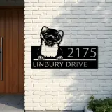 Custom Metal Peeking Ferret Wild animal wildlife Metal Address Sign, House number, Outdoor Number Signage, Yard Sign Address Plate