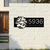 Custom Metal Blue Jay birds couple Metal Address Sign Custom Hanging Address Plaque House number Yard Sign Outdoor Sign