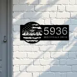 Custom Metal F 16 fighter airplane US flag Metal Address Sign House number Hanging Address Plaque Yard Sign Outdoor