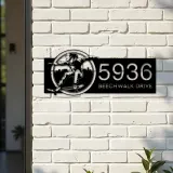 Custom Metal Skateboarder sport Skateboard Metal Address Sign, House number, Outdoor Number Signage, Yard Sign Address Plate