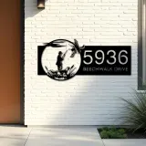Custom Metal Duck Hunting Hunter Metal Address Sign, House number, Outdoor Number Signage, Yard Sign Address Plate