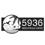 Custom Metal Birds island palm tree Metal Address Sign House number Hanging Address Plaque Yard Sign Outdoor