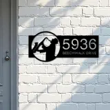 Custom Metal Jazz player musician Metal Address Sign, House number, Outdoor Number Signage, Yard Sign Address Plate