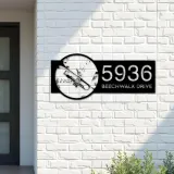 Custom Metal Trumpet musical instrument Metal Address Sign Custom House number Hanging Address Plaque Yard Sign Outdoor Sign