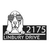 Custom Metal Basset hound dog US flag glasses Metal Address Sign House number Hanging Address Plaque Yard Sign Outdoor decor
