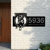 Custom Metal Cane Corso dog cute puppy welcome Metal Address Sign House number Hanging Address Plaque Yard Sign Outdoor decor