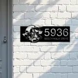 Custom Metal Fighter Pilot Aircraft Carrier Metal Address Sign House number Hanging Address Plaque Yard Sign Outdoor
