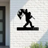 Custom Metal Bigfoot Sasquatch With Canada Flag Metal Address Sign Custom Hanging Address Plaque Yard Sign Outdoor Sign