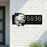 Custom Metal Dolphins sea life animals Metal Address Sign, House number, Outdoor Number Signage, Yard Sign Address Plate