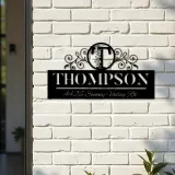 Custom Metal Monogram Letters family name Metal Address Sign House number Hanging Address Plaque Yard Sign Outdoor decor S9