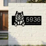 Custom Metal Main coon Cute peeking cat kitten Metal Address Sign, House number, Outdoor Number Signage, Yard Sign Address Plate