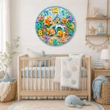Cute Goldfish Ocean Kids Room Wall Clock