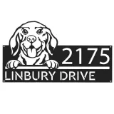 Custom Metal Beagle dog cute puppy Metal Address Sign House number Hanging Address Plaque Yard Sign Outdoor decor