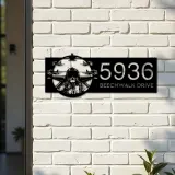 Custom Metal Jet pilot airplane fighter Metal Address Sign House number Hanging Address Plaque Yard Sign Outdoor