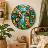 Jungle Safari Animal Kids Room Wall Clock