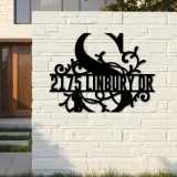 Custom Metal Floral Monogram Split Letter S Metal Address Sign House number Hanging Address Plaque Yard Sign Outdoor decor