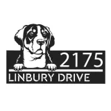 Custom Metal Great swiss mountain dog Puppy Metal Address Sign House number Hanging Address Plaque Yard Sign Outdoor decor