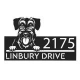 Custom Metal Giant Schnauzer dog Puppy Metal Address Sign House number Hanging Address Plaque Yard Sign Outdoor decor