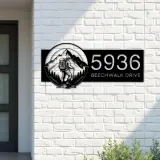 Custom Metal Hiker Camping mountain climbing Metal Address Sign, House number, Outdoor Number Signage, Yard Sign Address Plate